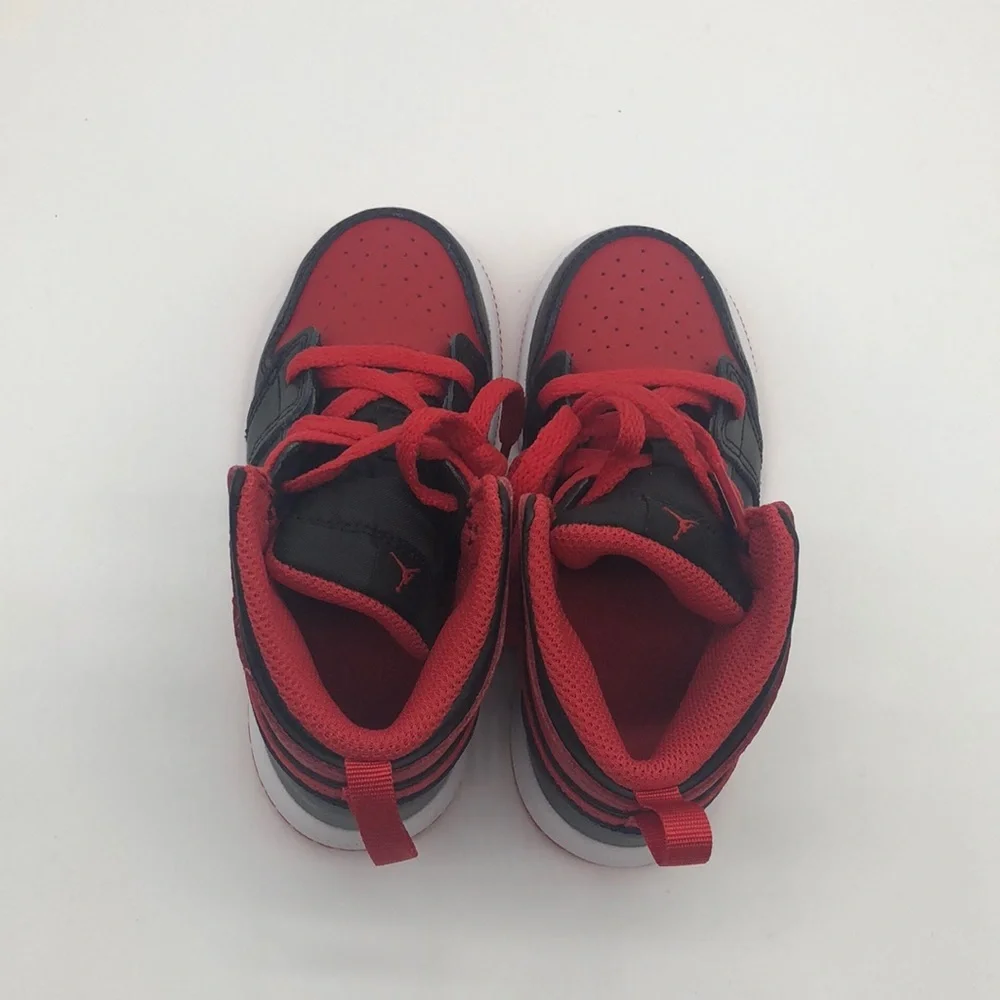 Toddler Air Jordan 1 Mid Red/Black DQ8425-060 NWOB - Picture 5 of 5